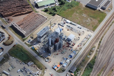 Kraftwerk Kraftwerkbaustelle von oben